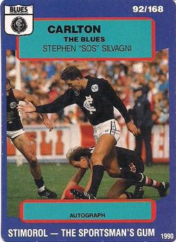 1990 AFL Scanlens Stimorol #92 Stephen Silvagni Front